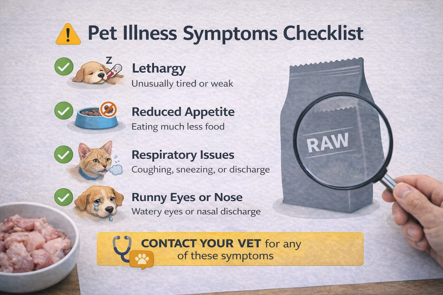 A symptoms checklist infographic for cat owners to support faster veterinary contact