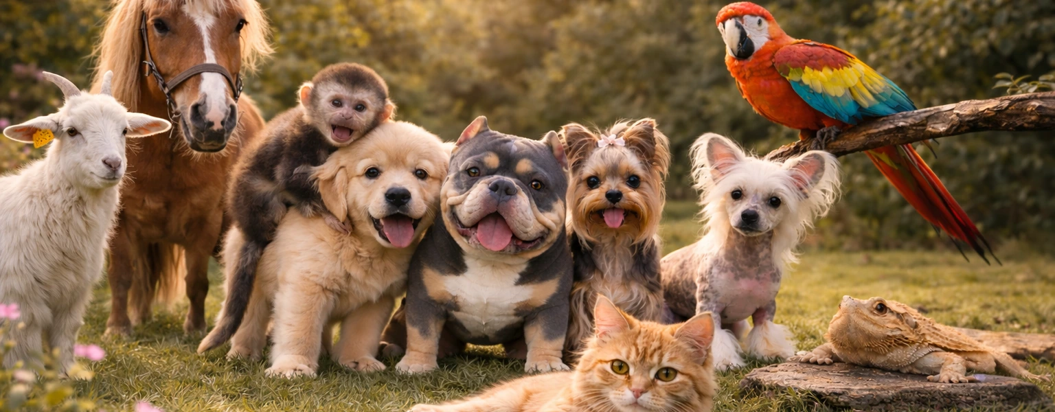 Bully Room banner showing multiple pet types