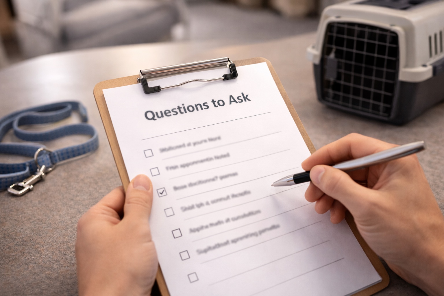 Questions to ask before booking a vet, trainer, or groomer.
