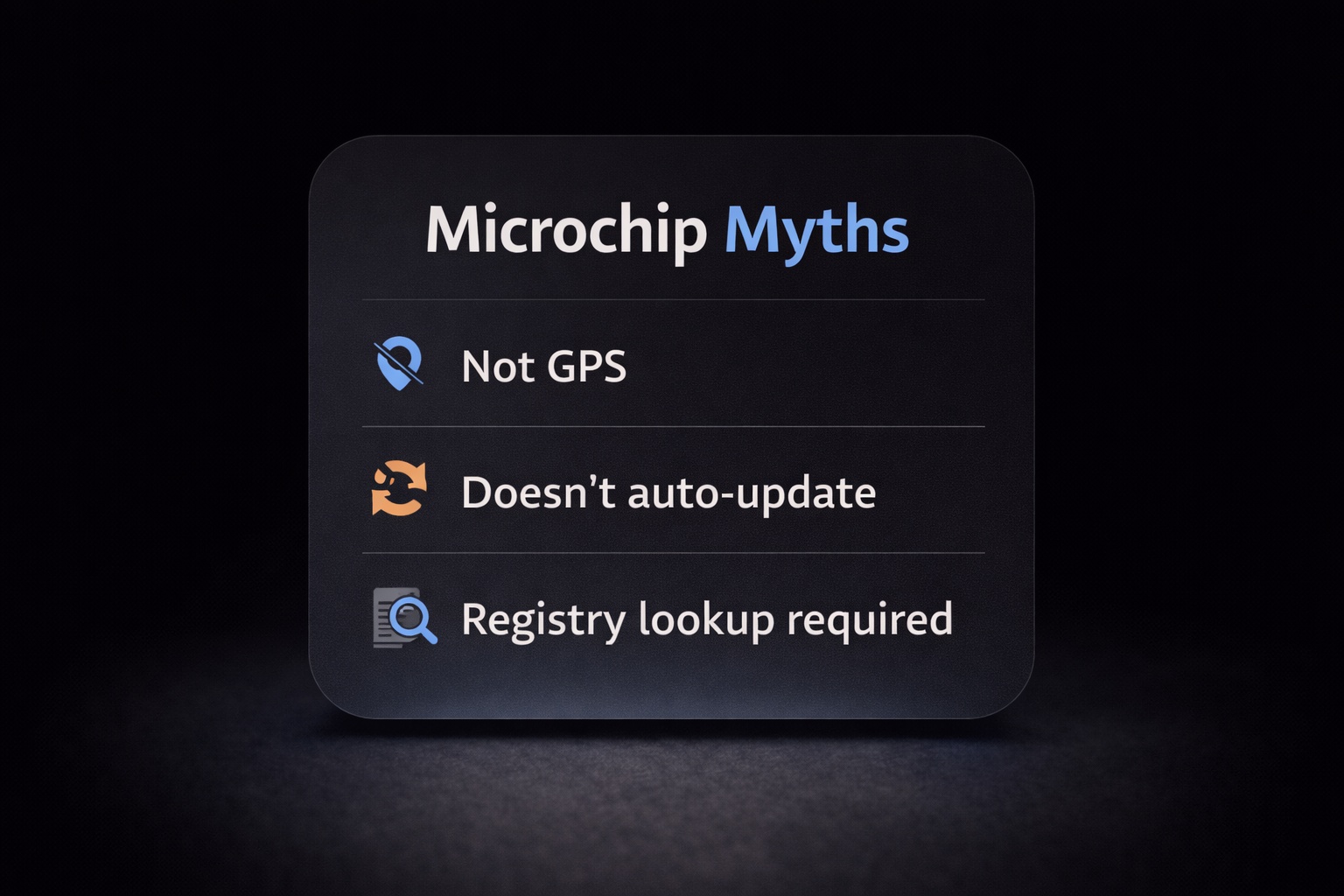 Microchip myths: not GPS, not auto-updating, and requires registry lookup.